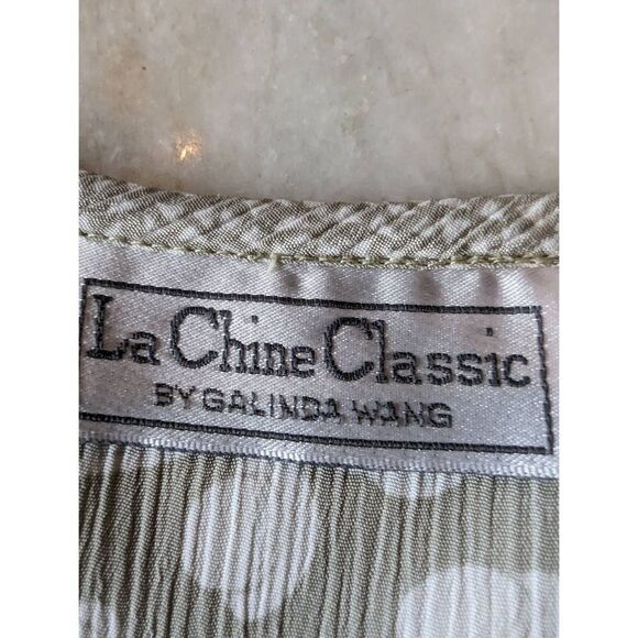 La Chine Classic by Galinda Wang Button-Up Blouse Women's 12 Sea Green V… - Picture 7 of 11